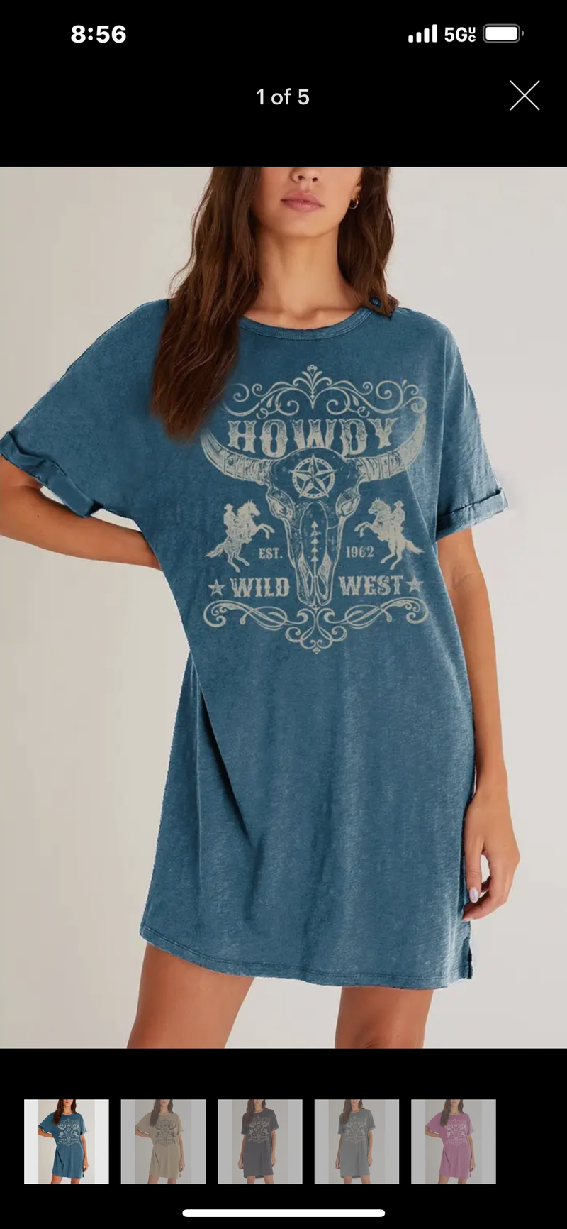 Western Graphic T-Shirt Dresses