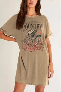 Country Rock & Roll Mineral T-Shirt Dress