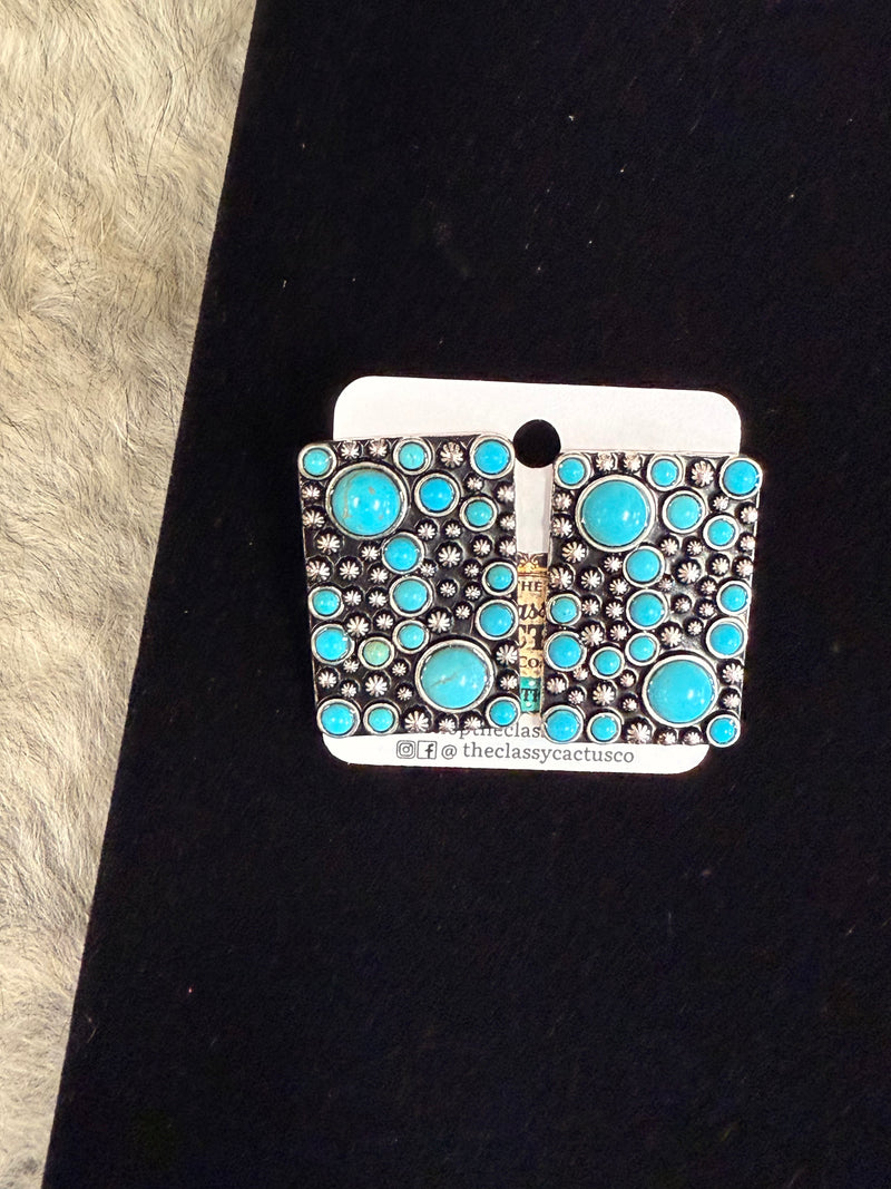 Western Bar Turquoise Earrings