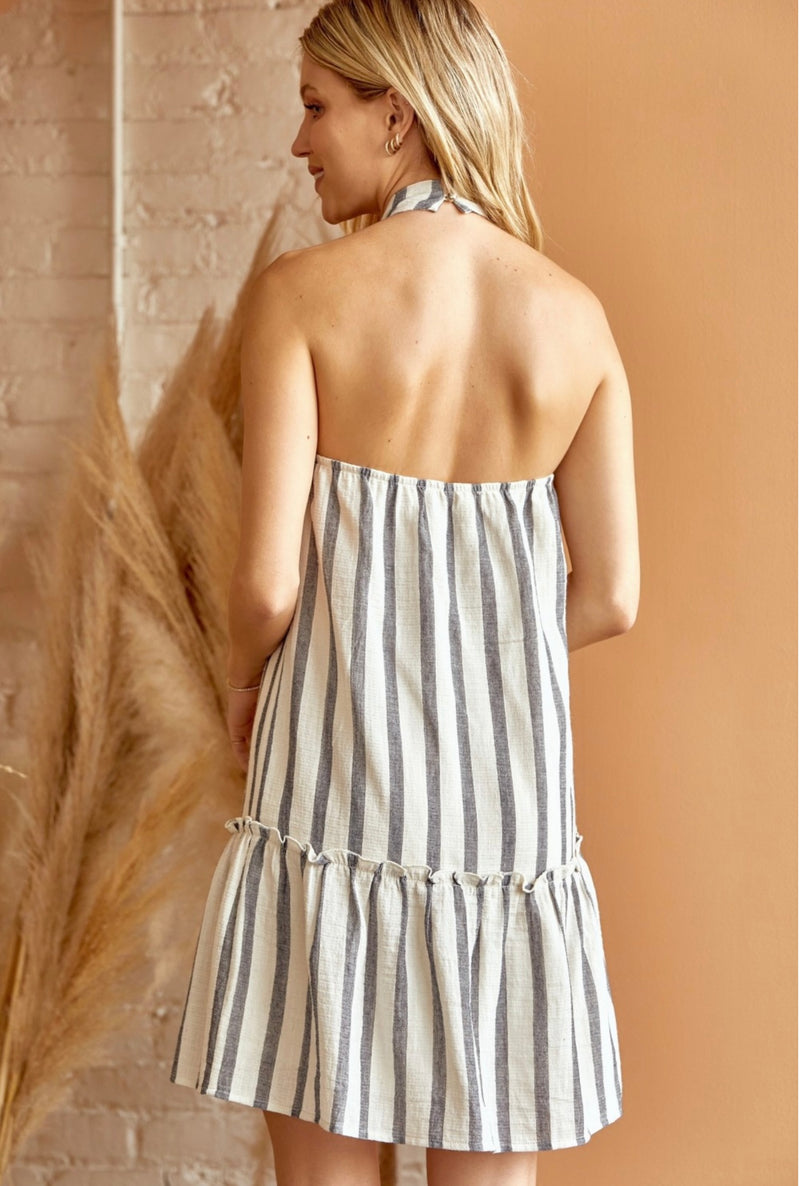 Halter Striped Dress