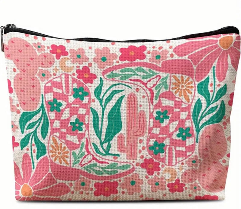 The Boho Western Cowboy Boot Makeup Bag