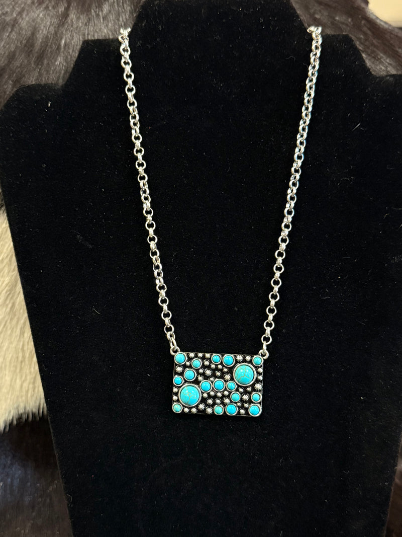 Western Turquoise Bar Necklace