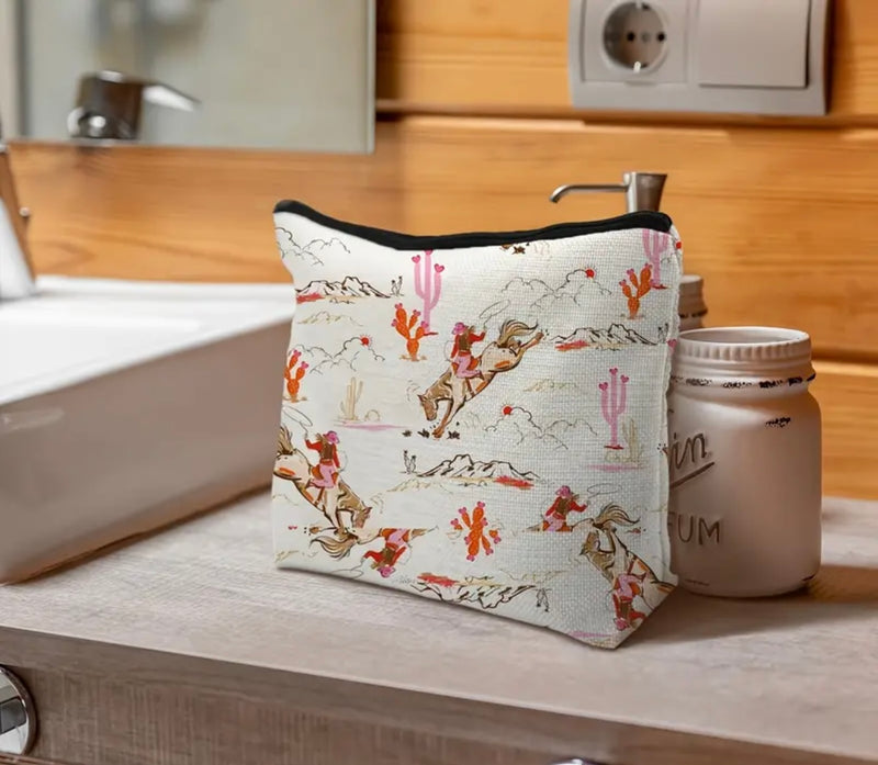 The Pink Posh Cowgirl Makeup Bag
