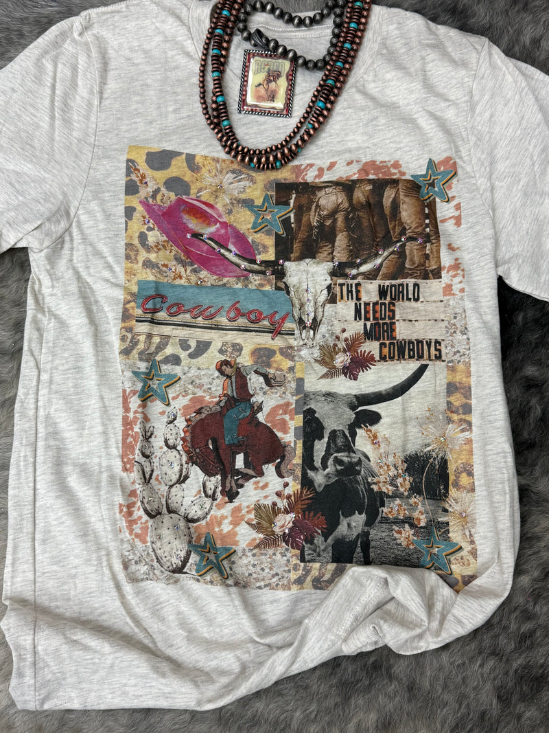 Bedazzled More Cowboy's Please Graphic T