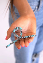 FAUX TURQUOISE & NAVAJO PEARL CLAW CLIP