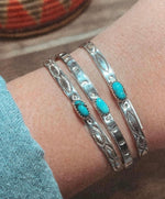 Genuine Turquoise & Sterling Silver Cuff