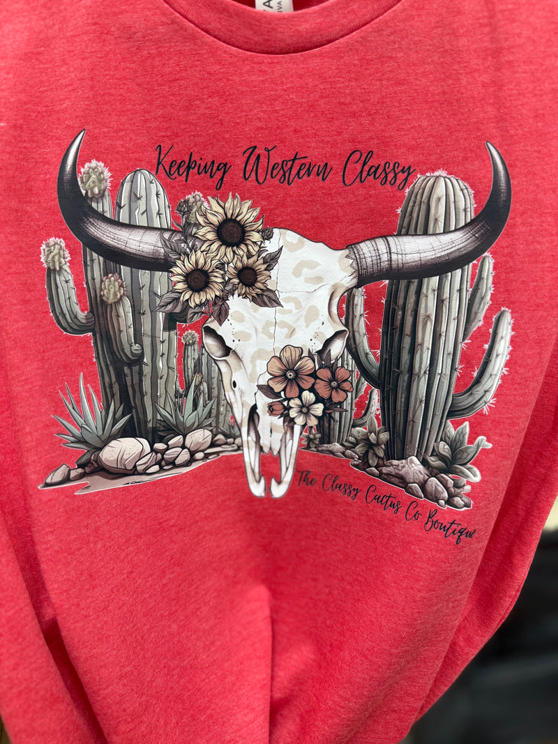 The Classy Bull Skull Graphic T