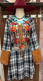 Flannel Embroidered Dress