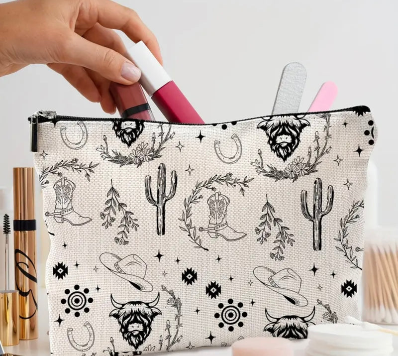 The Western Themed Highlander Makeup Bag