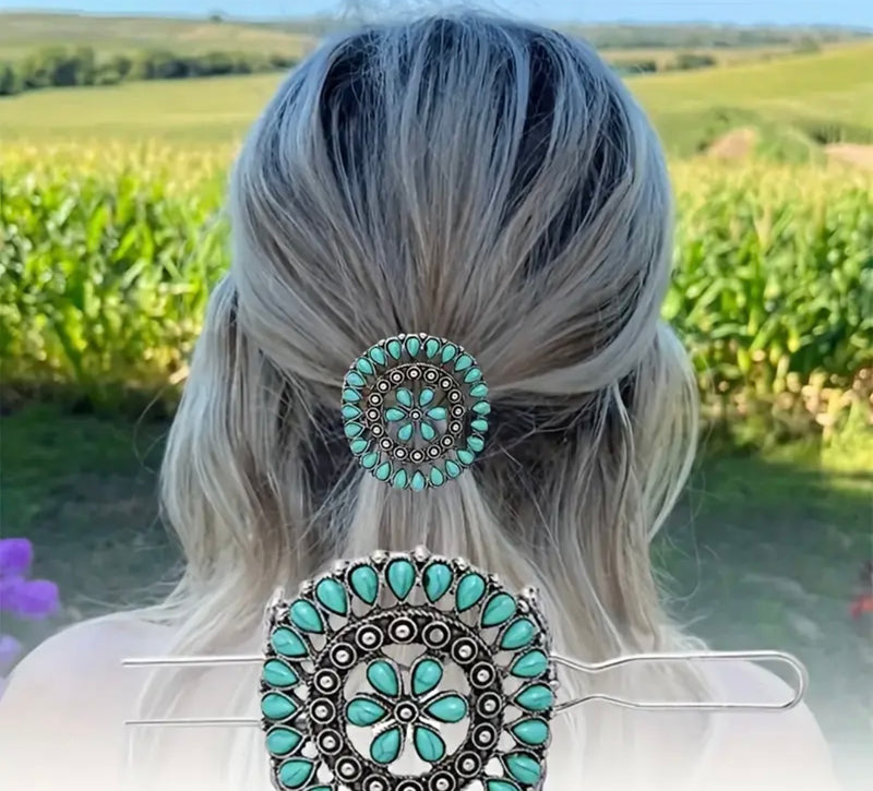The Vintage Turquoise Hair Clip/Broach