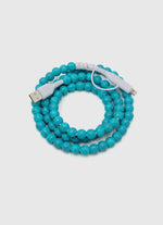 TURQUOISE BEADED DUAL CHARGING CABLE