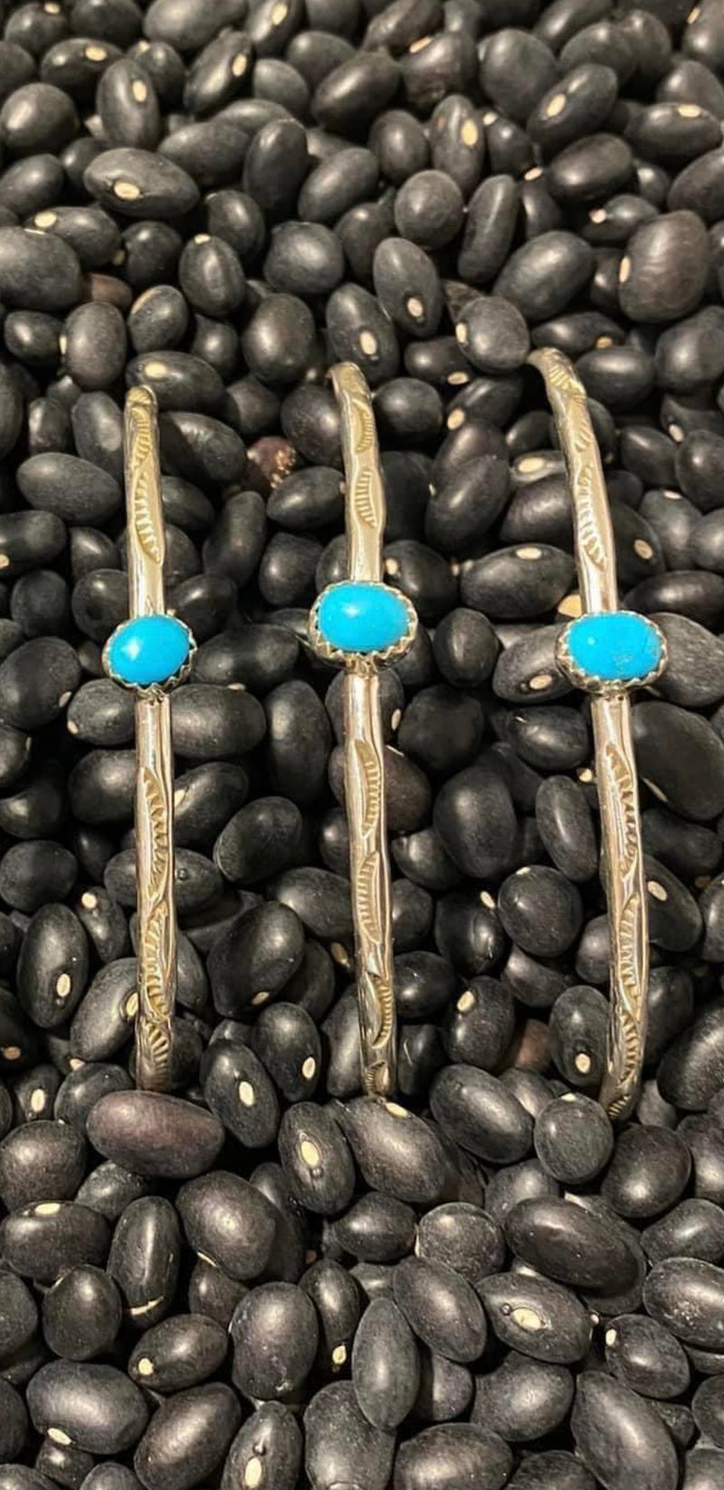 Genuine Turquoise and Sterling Silver Cuffs