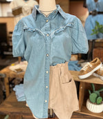 The Rowdy Ruffle Pearl Snap Blouse