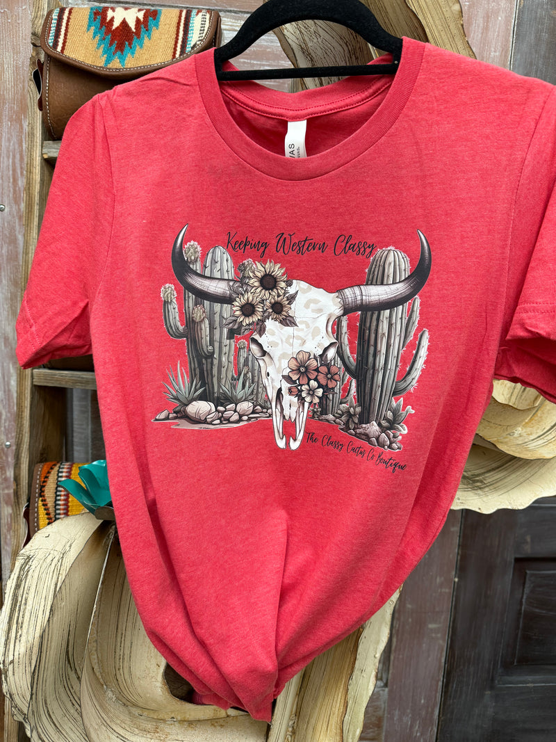 The Classy Bull Skull Graphic T