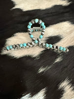 FAUX TURQUOISE & NAVAJO PEARL CLAW CLIP