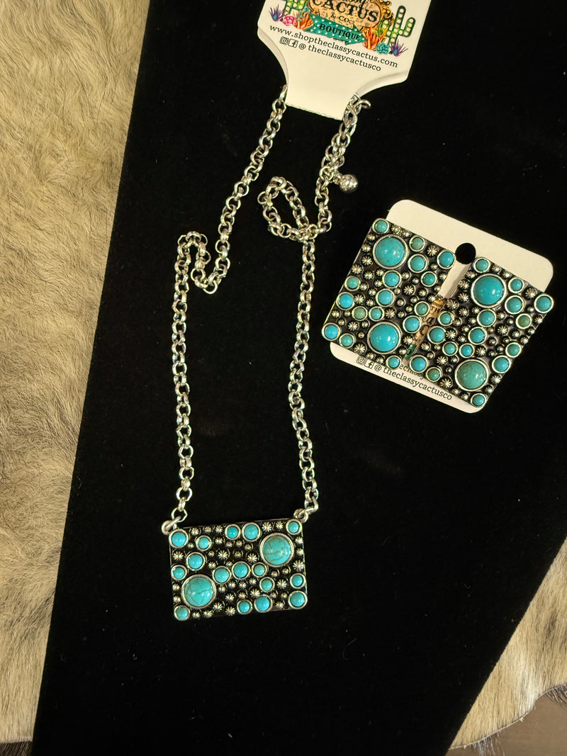 Western Bar Turquoise Earrings