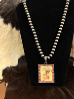 Western Retro Let'r Buck & Rodeo Pendent Necklace