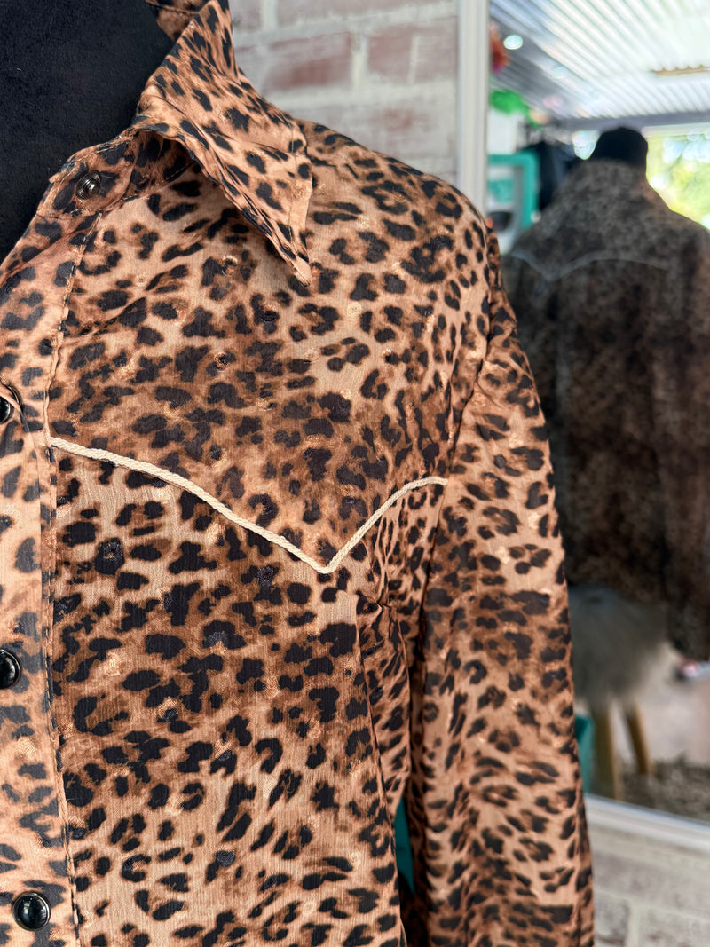 Western Wild Leopard Blouse