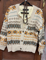 Boho Patterned Oversized Cardigan
