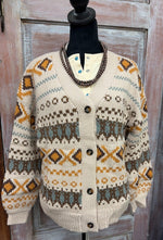 Boho Patterned Oversized Cardigan