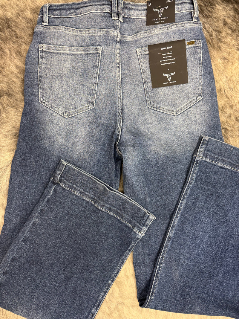 Dark Wash Western High Rise Jeans