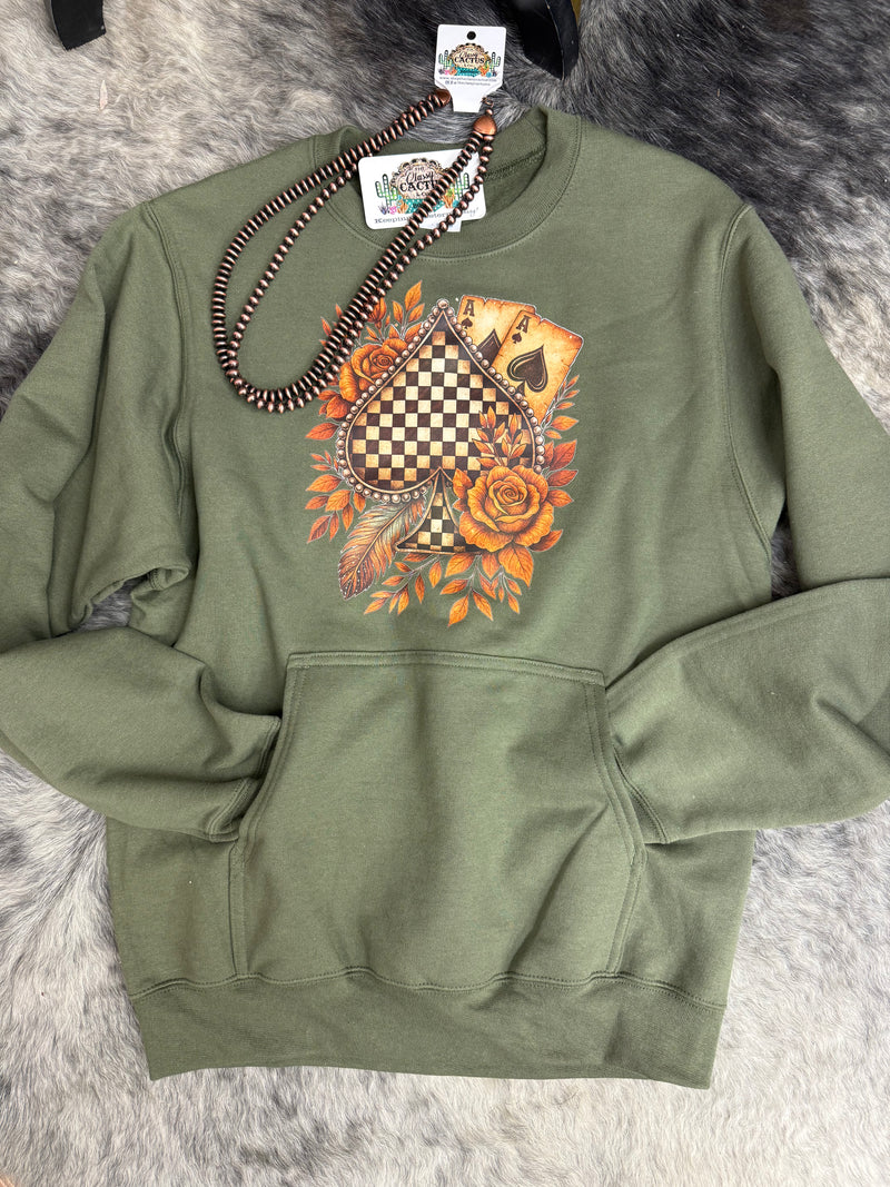 Rustic Western Fall Spade Crewneck