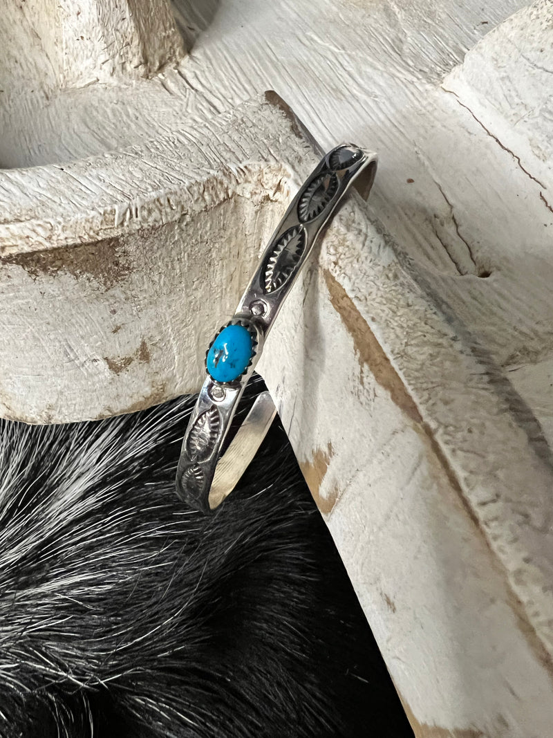 Genuine Turquoise & Sterling Silver Cuff