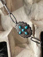 Concho Turquoise Cross Necklace