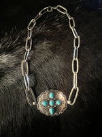 Concho Turquoise Cross Necklace