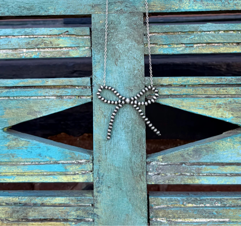 Cowgirl Pearls Bow Necklace