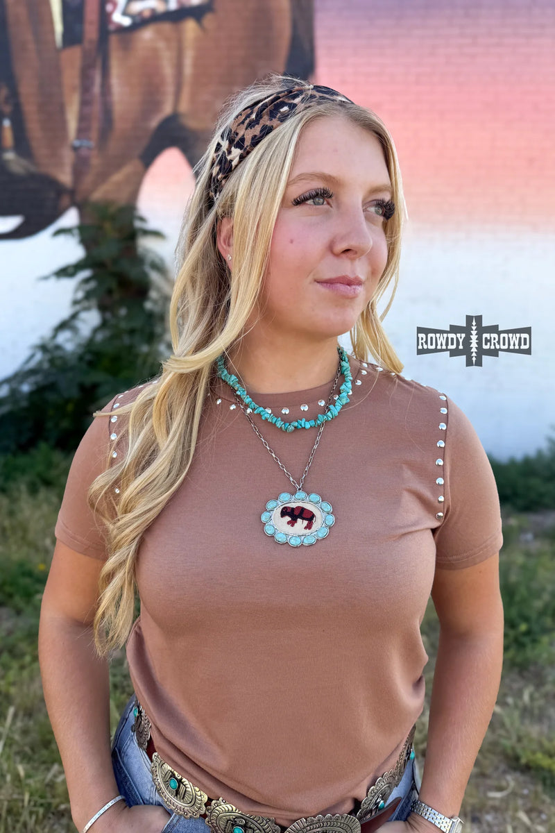 Mocha Starry Stud Top