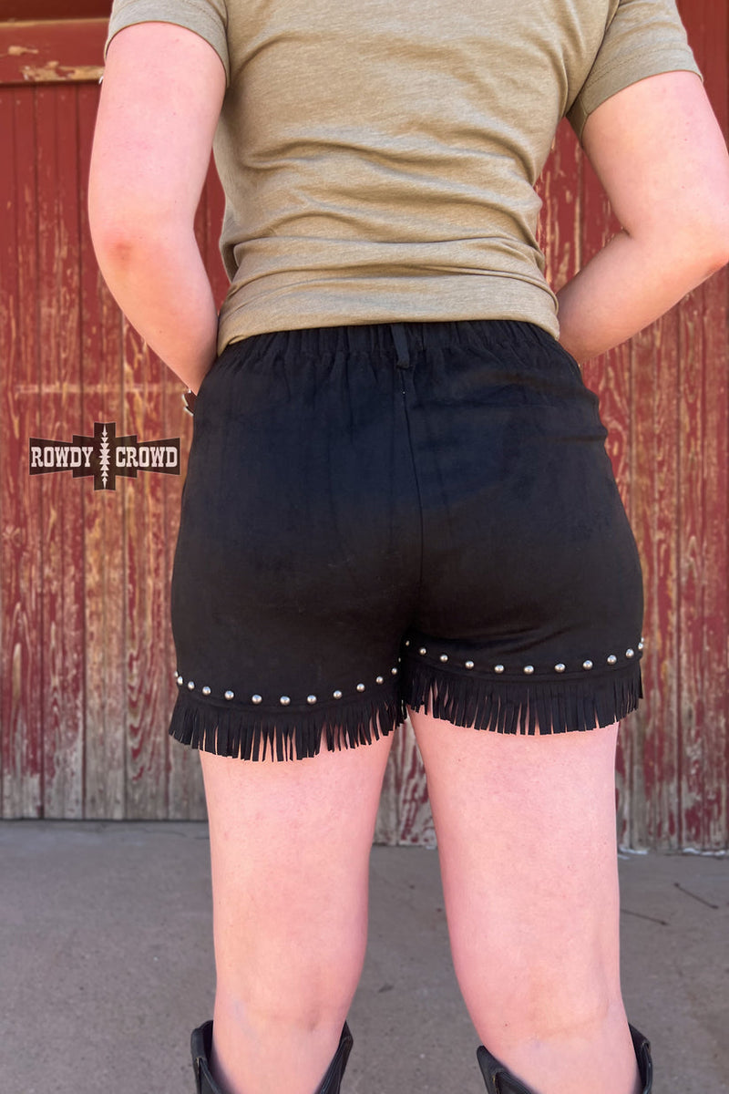 Outlaw Studded & Fringe Shorts