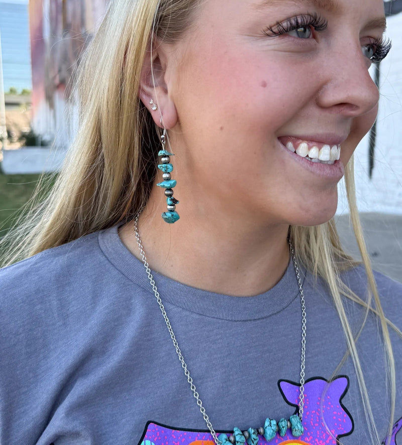 Rock 'Em Turquoise Earrings