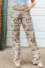Western Desert Printed High Rise Jeans