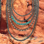 5-Strand Faux Pearl & Turquoise Necklace