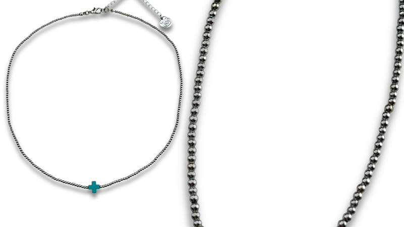 Posh Dainty Turquoise Cross Necklace