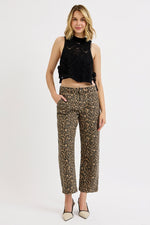 The Mid-Rise Crop Leopard Pants