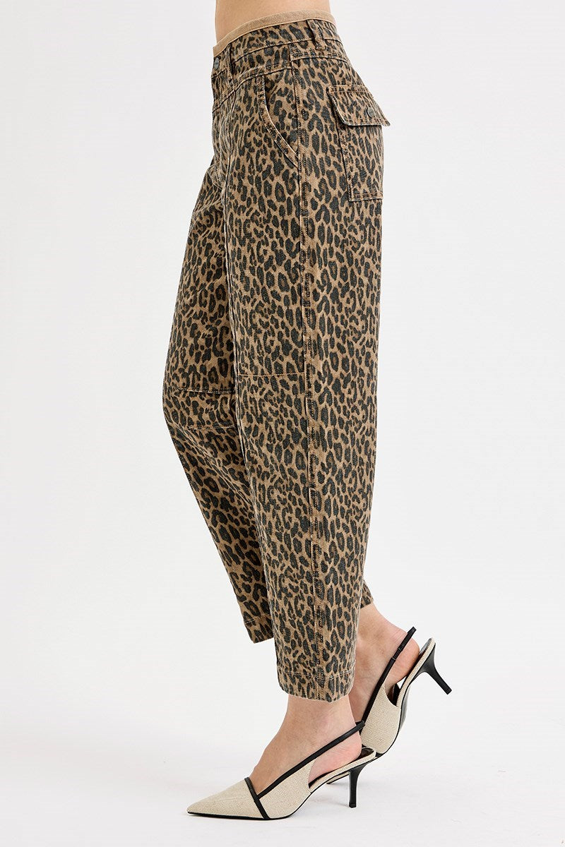 The Mid-Rise Crop Leopard Pants
