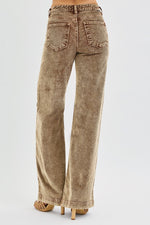 Mocha High Rise Wide Leg Corduroy Pants