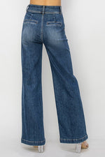 Double Button Trouser Wide Jeans