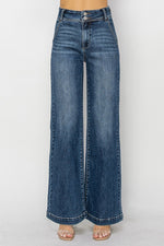 Double Button Trouser Wide Jeans