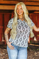 The Ivory Aztec Printed Ruffle Sleeve Top
