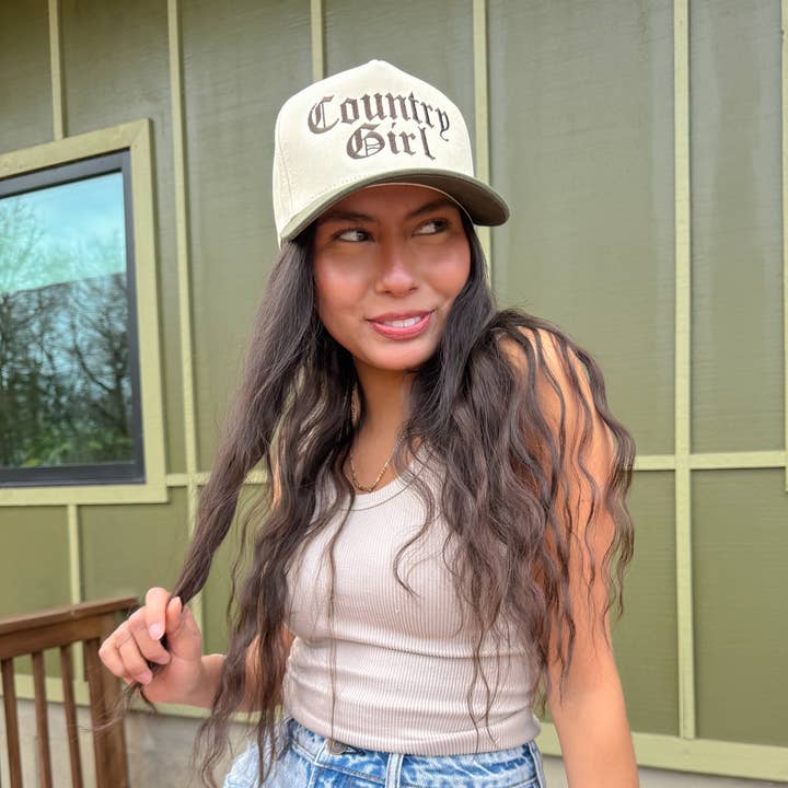 Country Girl Embroidered Trucker Hat