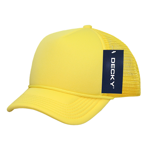 The Park Wholesale - Decky 7010 - Kids, Youth Trucker Foam Hats, Mesh Back - 7010: Yellow/White