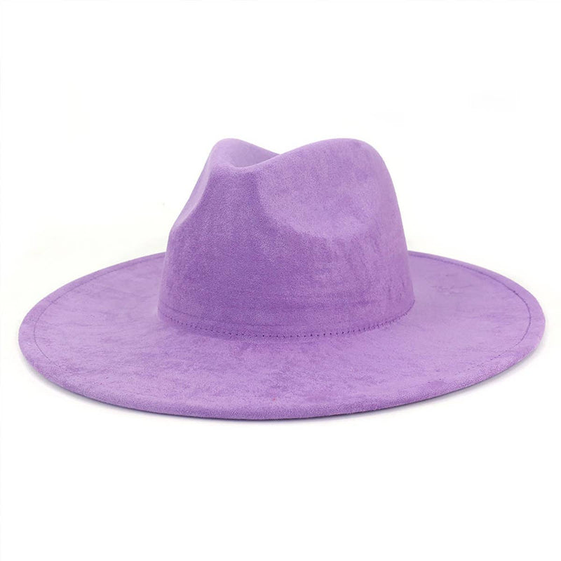 Suzie Q USA - Suede Large Eaves Peach Top Fedora Hat: Hot Pink