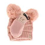 CC Baby Double Pom Beanie & Mitten Set