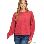 Brushed Oversized Exposed Detail Sweater