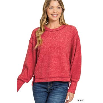 Brushed Oversized Exposed Detail Sweater