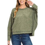 Brushed Oversized Exposed Detail Sweater