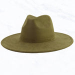 Suzie Q USA - Suede Large Eaves Peach Top Fedora Hat: Dark Grey